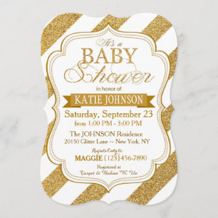 Invitation Baby shower d'invitation Gold Parties scintillant