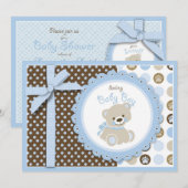 Invitation Baby shower d'invitation pour les ours en peluche (Devant / Derrière)