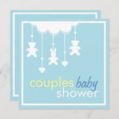 Invitation Baby shower d'invitation Sweet Boy Mobile Couples (Devant / Derrière)