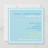 Invitation Baby shower d'invitation Sweet Boy Mobile Couples (Dos)