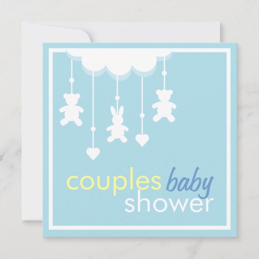 Invitation Baby shower d'invitation Sweet Boy Mobile Couples (Devant)