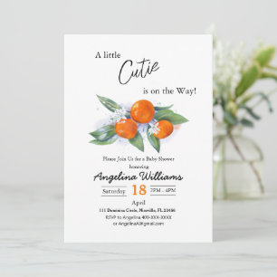Invitation Baby shower d'invitation tangerine