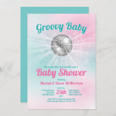 Invitation Baby shower Disco Ball Super (Devant / Derrière)