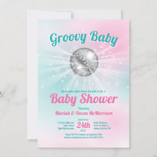 Invitation Baby shower Disco Ball Super