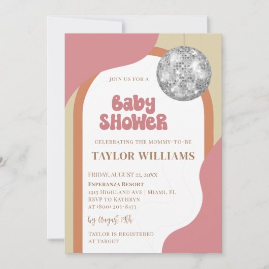 Invitation Baby shower Disco super (Devant)