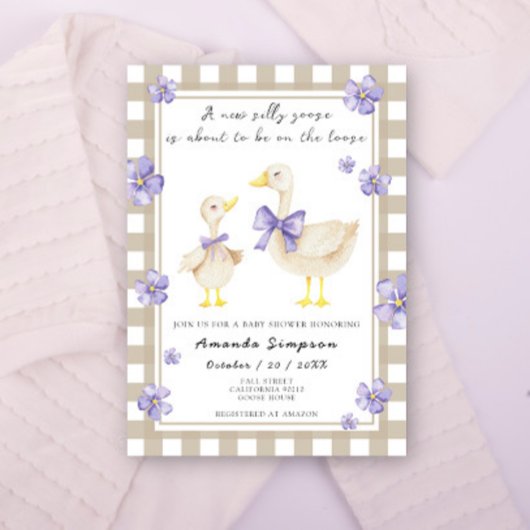 Invitation Baby shower d'oie