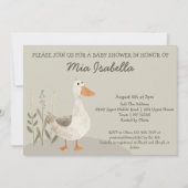 Invitation Baby shower d'oie d'aquarelle mignonne (Devant)
