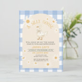 Invitation Baby shower d'oie de garçon Blue Daisy (Debout devant)