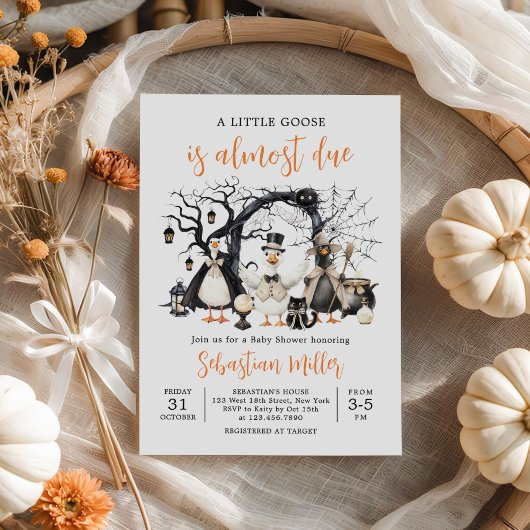 Invitation Baby shower d'oie d'Halloween