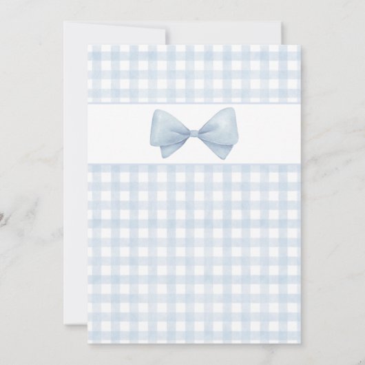 Invitation Baby shower d'oie En vichy bleu (Dos)