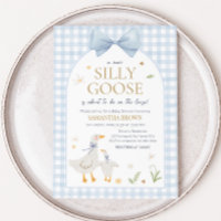Baby shower d'oie En vichy bleu