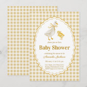 Invitation Baby shower d'oie et de gosling (Devant / Derrière)