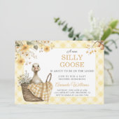 Invitation Baby shower d'oie soie jaune Budget (Debout devant)