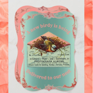 Invitation baby shower d'oiseau de nidification vintage invit