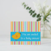 Invitation baby shower d'oiseau jaune (Debout devant)
