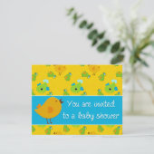 Invitation baby shower d'oiseau jaune (Debout devant)