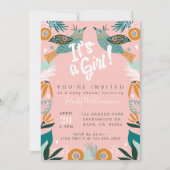 Invitation Baby shower d'oiseaux botaniques chic e (Devant)
