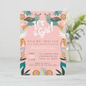 Invitation Baby shower d'oiseaux botaniques chic e (Debout devant)