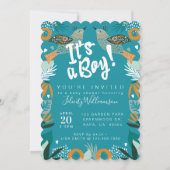 Invitation Baby shower d'oiseaux botaniques chic e (Devant)