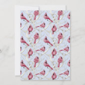 Invitation Baby shower d'oiseaux cardinal de Noël moderne ble (Dos)