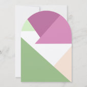 Invitation Baby shower d'oiseaux de lapin vert de Pêche (Dos)