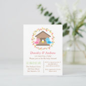 Invitation Baby shower d'oiseaux des Feuilles de Wreath (Debout devant)