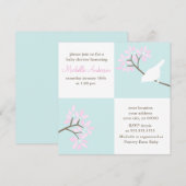 Invitation Baby shower d'oiseaux élégant (Devant / Derrière)
