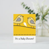 Invitation Baby shower d'oiseaux :::Jaune (Debout devant)