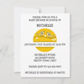 Invitation Baby shower d'oiseaux :::Jaune (Dos)