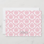 Invitation Baby shower d'oiseaux Jeune fille Damas (Dos)