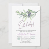 Invitation Baby shower d'olive (Devant)