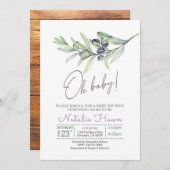 Invitation Baby shower d'olive (Devant / Derrière)