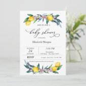 Invitation Baby shower d'olives aux citrons d'aquarelle (Debout devant)