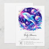 Invitation Baby shower Dolphin amusant (Devant / Derrière)