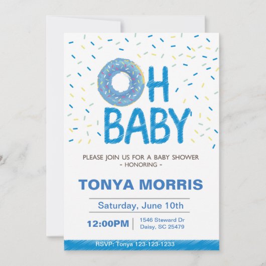 Invitation Baby shower Donut (Devant)