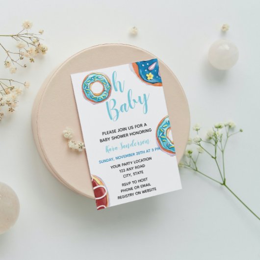 Invitation Baby shower Donut