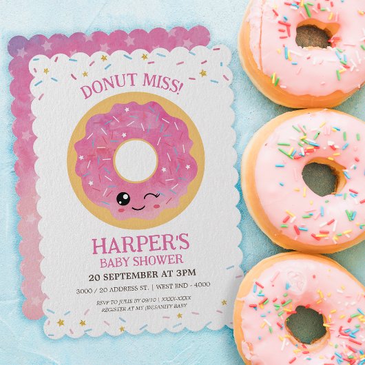 Invitation Baby shower Donut Miss Out