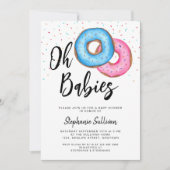 Invitation Baby shower Donut Twins (Devant)