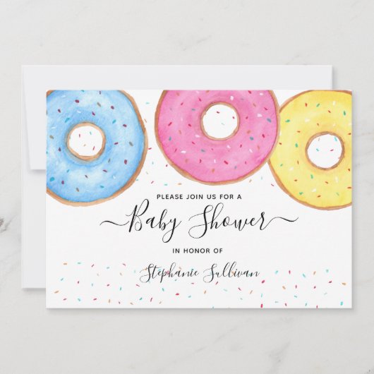Invitation Baby shower Donuts (Devant)
