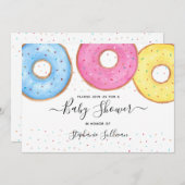 Invitation Baby shower Donuts (Devant / Derrière)