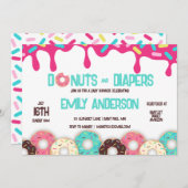 Invitation Baby shower Donuts & Diapers (Devant / Derrière)