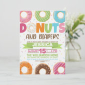 Invitation Baby shower Donuts et Diapers (Debout devant)