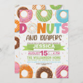 Invitation Baby shower Donuts et Diapers (Devant / Derrière)