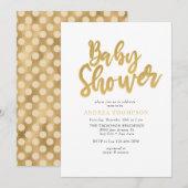Invitation Baby shower d'or (Devant / Derrière)