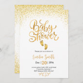 Invitation Baby shower d'or (Devant / Derrière)