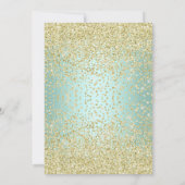 Invitation Baby shower D'OR AQUA VERT BLEU DIAMOND SPARKLE (Dos)