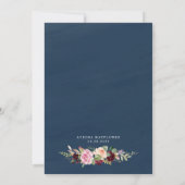 Invitation Baby shower d'or bleu de Bourgogne (Dos)