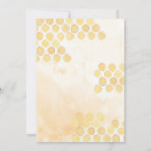 Invitation Baby shower d'or de l'abeille jaune neutre pour le (Dos)