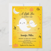 Invitation Baby shower d'or de Little Boo Ghost Citrouille (Devant)