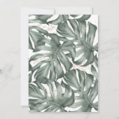 Invitation Baby shower d'or de palme sauvage tropicale (Dos)
